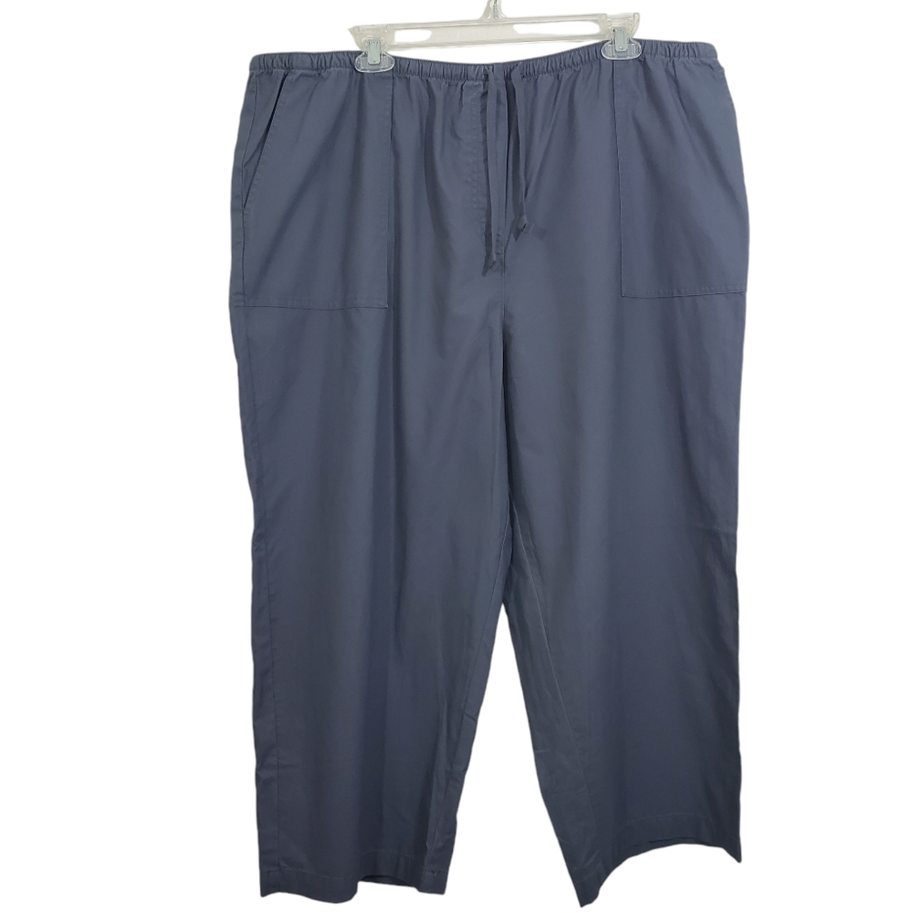 NWT L.L. Bean Sunwashed Canvas Pants Straight-Leg Crop Granite Gray Size 1X